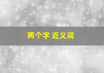 两个字 近义词